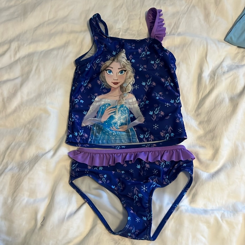 Girls Elsa 2 piece bathing suit